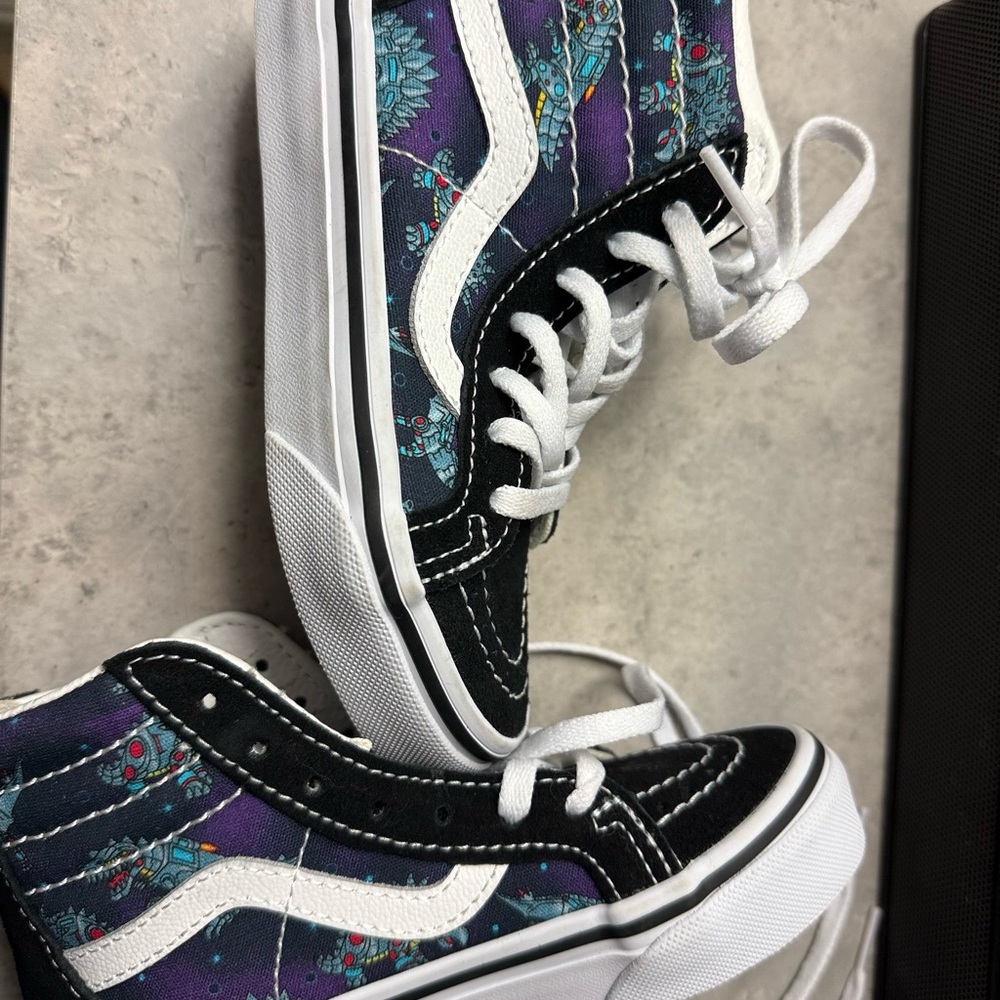 Vans High-Top Sneakers with Purple and Black Design
